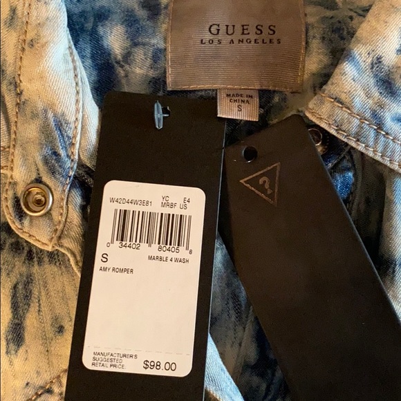 Adorable NWT Guess tie dye Amy romper S - Picture 6 of 6